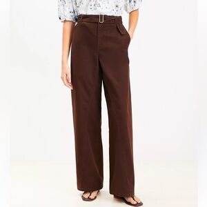 Loft Petite Belted Slim Wide Leg Pants 4P NWT Work Office Career